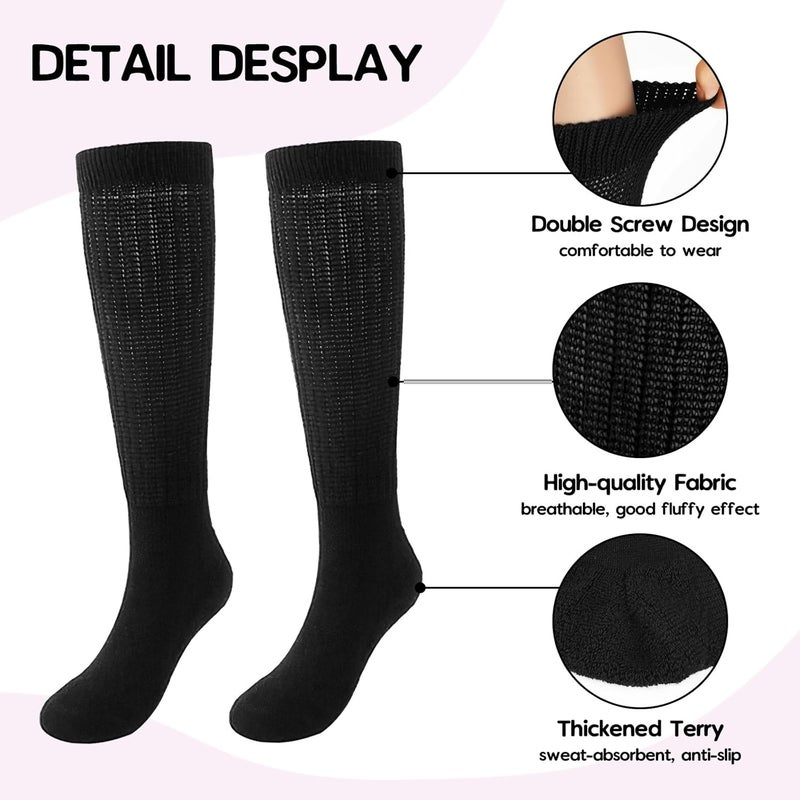 TRIITECH Store 3 Pairs Scrunchy Socks for Women,Slouch Socks Women Knee High Scrunch Socks Size 5-11 - Image 4